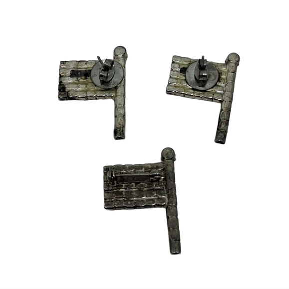 Vintage Rhinestone American Flag Pin & Earrings Set - Picture 4 of 6